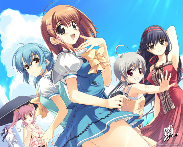 Anime girls field clouds rayonism free wallpaper for desktop - medium preview image