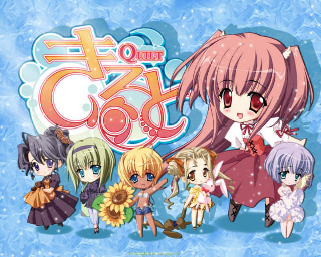 Anime girls blue background jigsaw free wallpaper for desktop - medium preview image