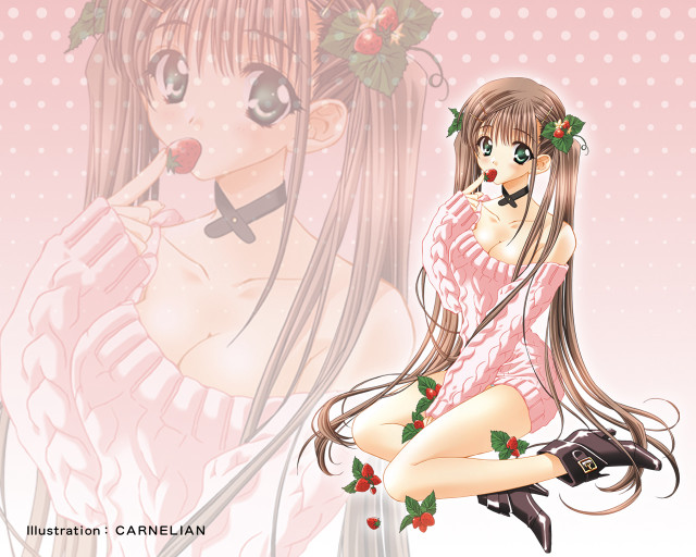 Pink dress girl holding purse free wallpaper for desktop - medium preview image