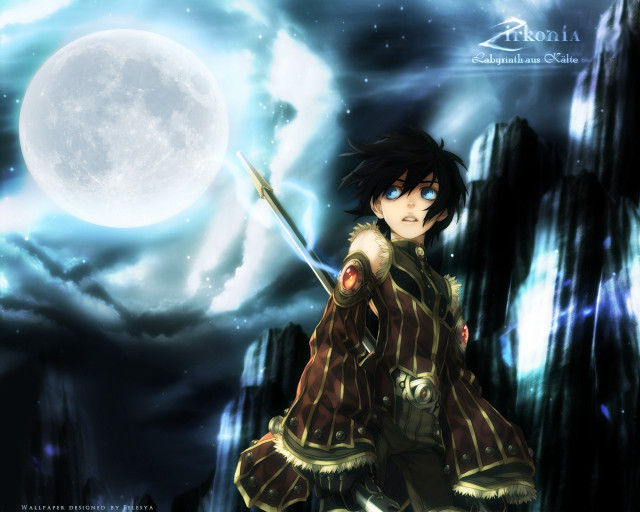 Anime hero fullmoon clouds sword free wallpaper for desktop - medium preview image