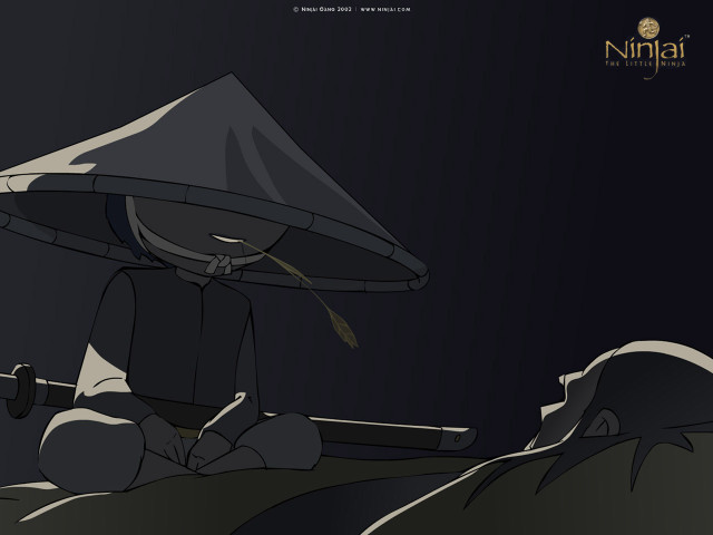 Cartoon person bed hat knife free wallpaper for desktop - medium preview image