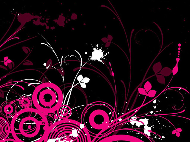Pink black background swirls dots free wallpaper for desktop - medium preview image