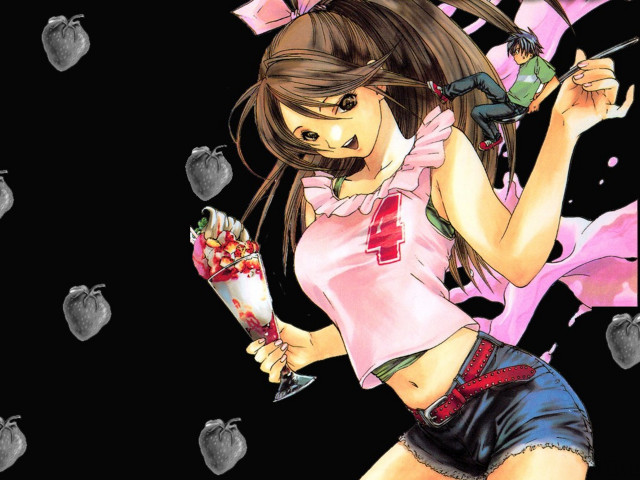 Girl knife flower apples manga free wallpaper for desktop - medium preview image