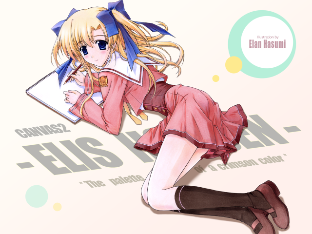 Elisabeth blonde blue bow smile free wallpaper for desktop - medium preview image