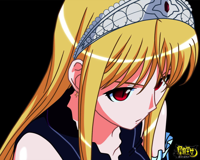 Blonde girl tiarared eyes serious free wallpaper for desktop - medium preview image