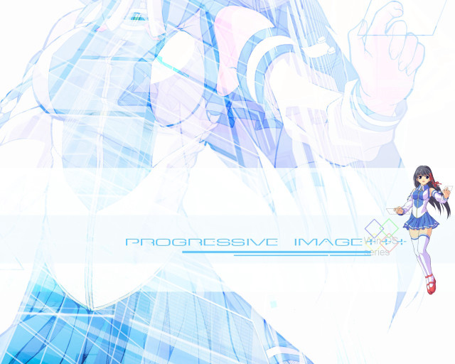 Anime girl blue background magic free wallpaper for desktop - medium preview image