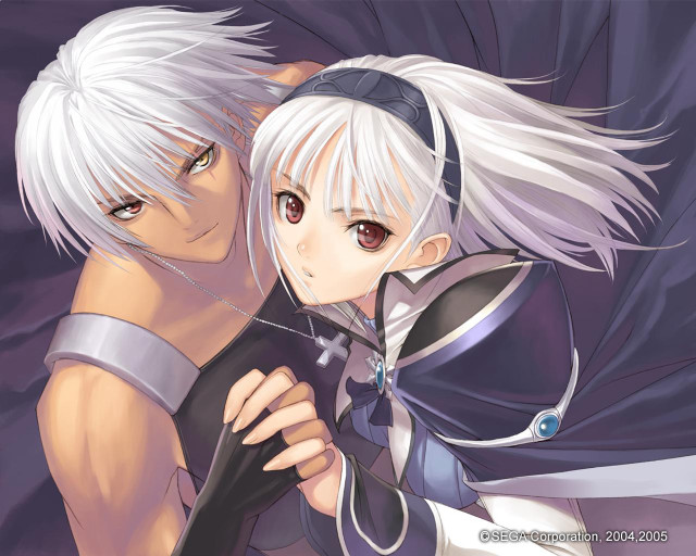 Anime couple hug purple black free wallpaper for desktop - medium preview image