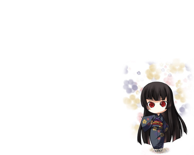 Girl black hair red eyes free wallpaper for desktop - medium preview image