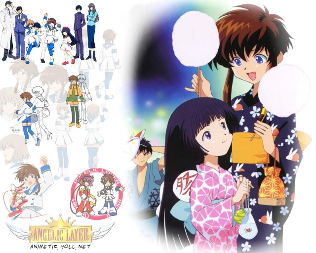 Anime festival crowd balloons kimono free wallpaper for desktop - medium preview image