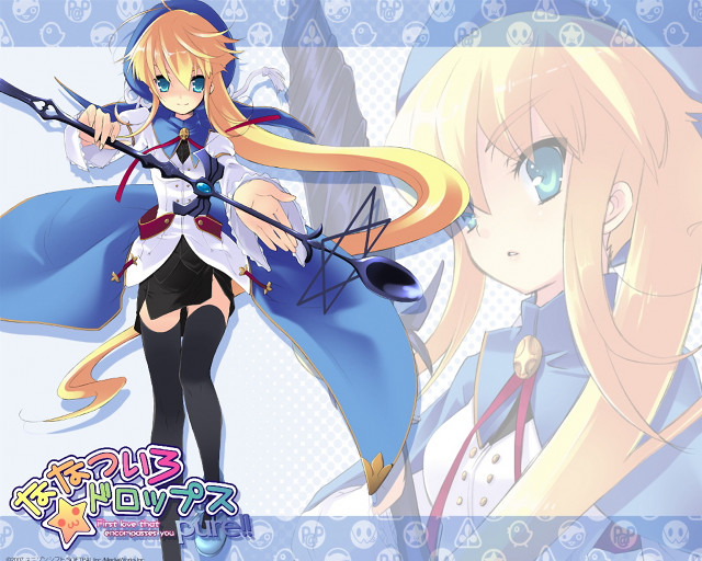 Anime girl sword blonde blue free wallpaper for desktop - medium preview image