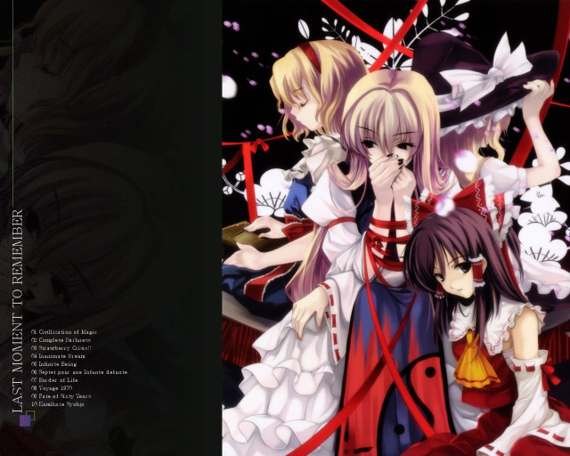 Anime girls gothic red ribbon free wallpaper for desktop - medium preview image