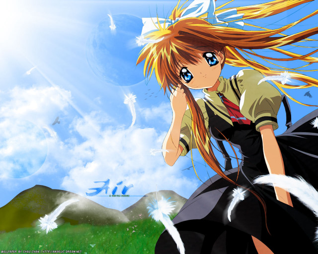 Girl long hair grass wind free wallpaper for desktop - medium preview image
