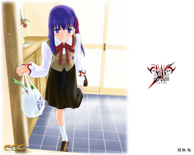 Girl schooluniform grocery shopping redribbon free wallpaper for desktop - medium preview image