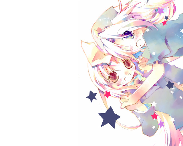Girl star dress hugging anime free wallpaper for desktop - medium preview image