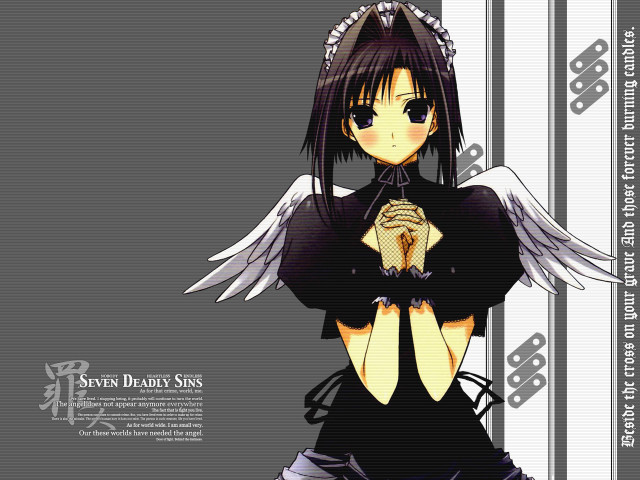 Angel gothic anime girl black free wallpaper for desktop - medium preview image