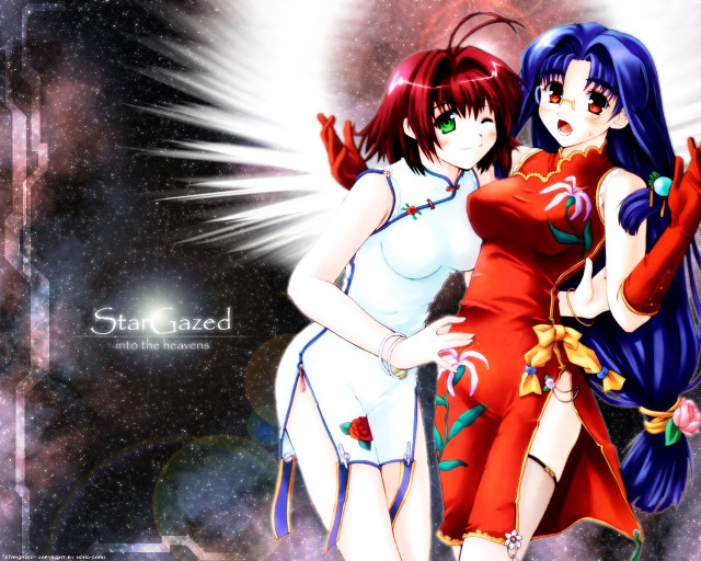 Space girls starry sky moon free wallpaper for desktop - medium preview image