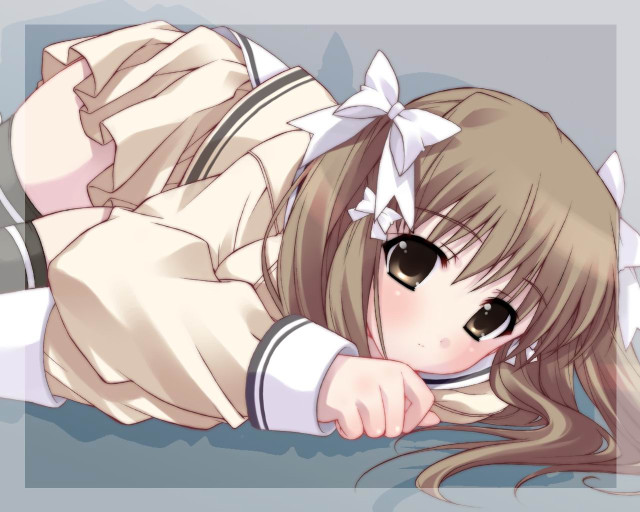 Girl longhair whitebow tophown anime free wallpaper for desktop - medium preview image