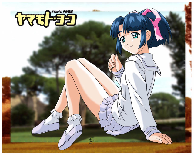 Girl white shirt shorts blue free wallpaper for desktop - medium preview image