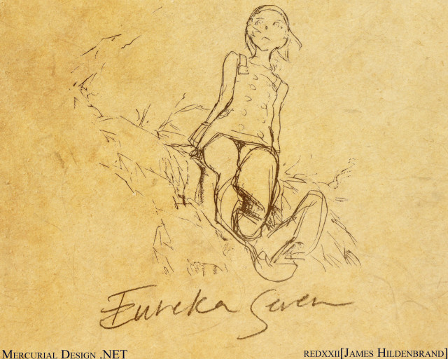 Woman sitting rock ink painting free wallpaper for desktop - medium preview image