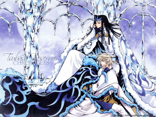 Anime couple snowy forest fantasy free wallpaper for desktop - medium preview image