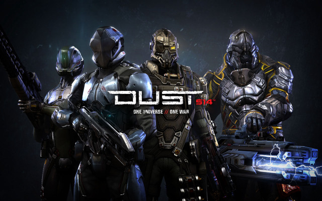 Futuristic suits group holding guns free wallpaper for desktop - medium preview image