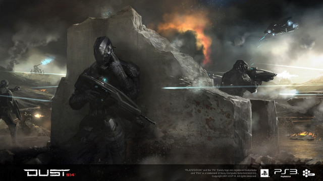 Sci fi soldiers group futuristic free wallpaper for desktop - medium preview image