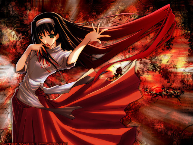 Woman red dress scarf blood free wallpaper for desktop - medium preview image