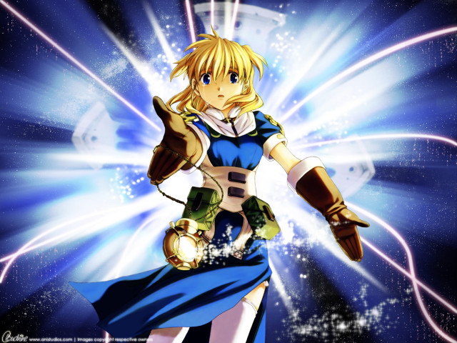 Woman blue dress lightsaber lightball free wallpaper for desktop - medium preview image