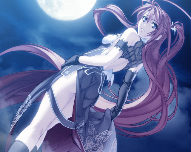 Gothic woman sword fullmoon chinese free wallpaper for desktop - medium preview image