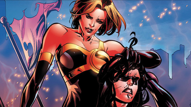 Woman man black gold red free wallpaper for desktop - medium preview image