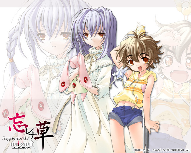 Anime girls purple hair stuffed free wallpaper for desktop - medium preview image