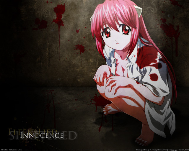 Pink hair blood splatters squatting free wallpaper for desktop - medium preview image
