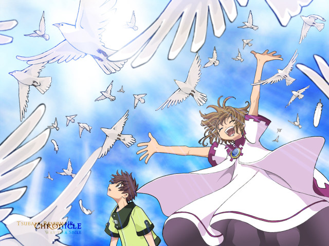 Flying man woman birds angel free wallpaper for desktop - medium preview image