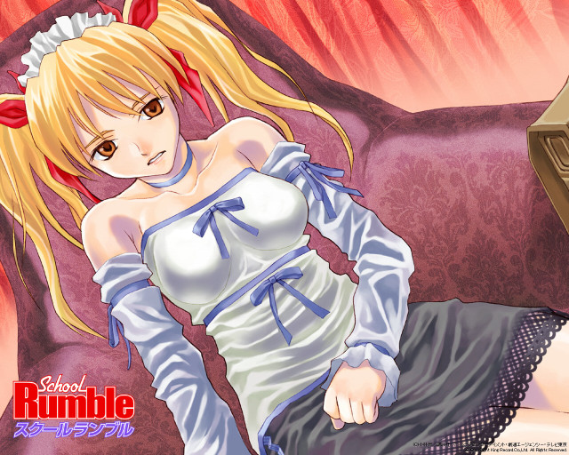 Chizuko yoshida blonde girl red free wallpaper for desktop - medium preview image