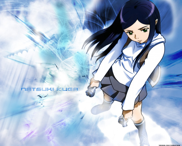 Anime girl black hair flying free wallpaper for desktop - medium preview image