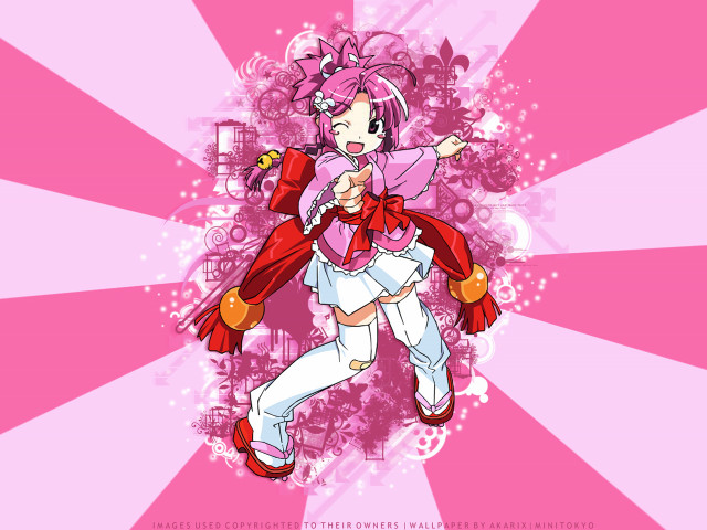 Pink dancer anime floral magical free wallpaper for desktop - medium preview image