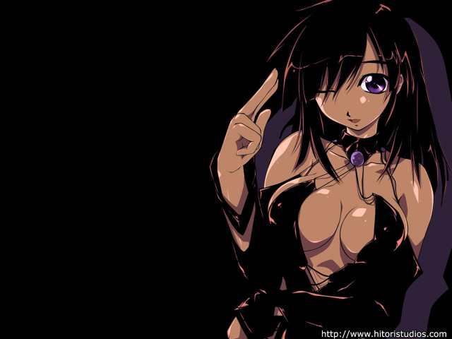 Gothic anime darkroom breasts purpleeyes free wallpaper for desktop - medium preview image