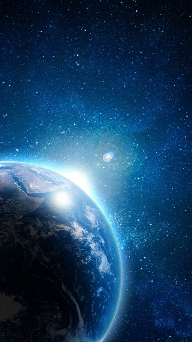 Earth space view bright light #7 free wallpaper for mobile - medium preview image