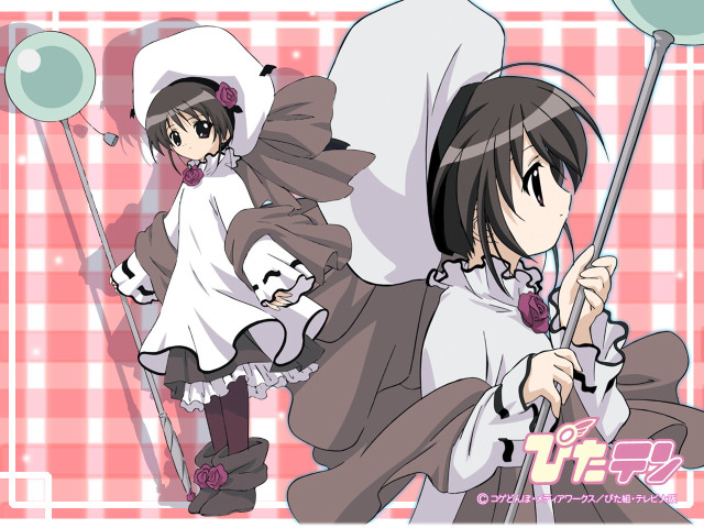 Pink checkered anime characters manga free wallpaper for desktop - medium preview image