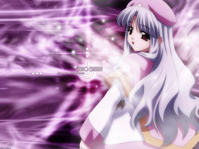 White hair girl pink hat free wallpaper for desktop - medium preview image