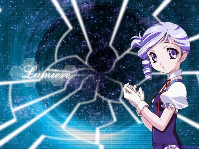 Purple hair girl blue dress #2 free wallpaper for desktop - medium preview image