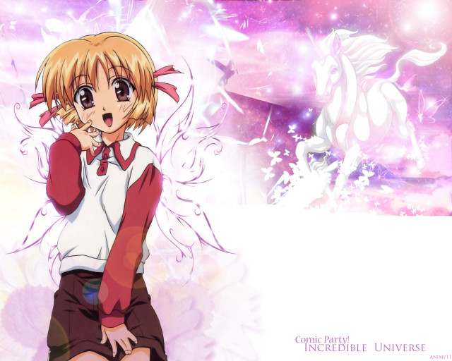 Anime girl blonde red skirt free wallpaper for desktop - medium preview image