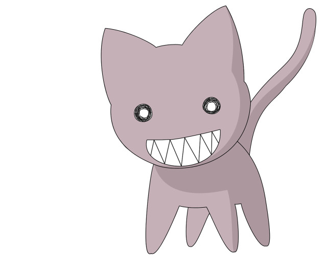 Cartoon cat big smile sharp #2 free wallpaper for desktop - medium preview image