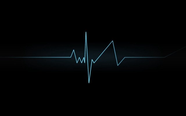 Blue heartbeat black background blue free wallpaper for desktop - medium preview image