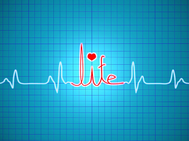 Heartbeat life red blue ecg free wallpaper for desktop - medium preview image
