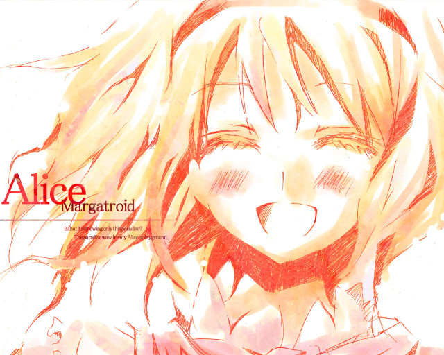 Alice blonde girl red collar free wallpaper for desktop - medium preview image