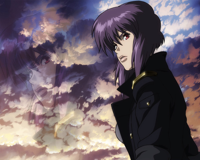 Cloudy sky portrait kusanagi motoko free wallpaper for desktop - medium preview image