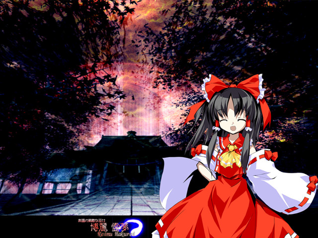 Anime girl red dress tree free wallpaper for desktop - medium preview image