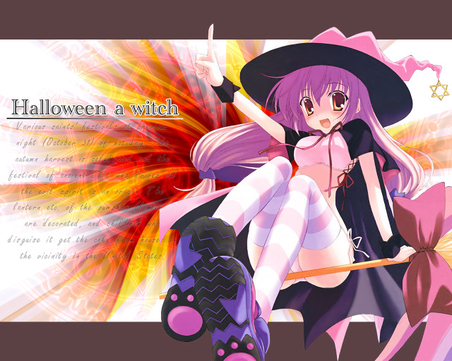Witch girl skateboard broom magical free wallpaper for desktop - medium preview image