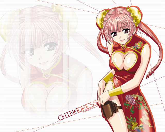 Woman red dress knife anime free wallpaper for desktop - medium preview image